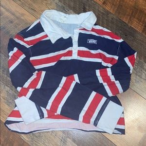 Striped Vans Long Sleeve Crop Top